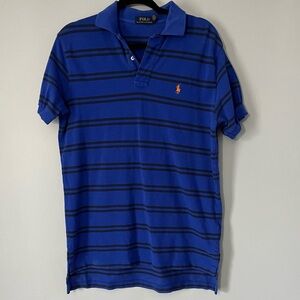 Polo By Ralph Lauren Men’s Blue Striped Short-Sleeve Polo Shirt size medium